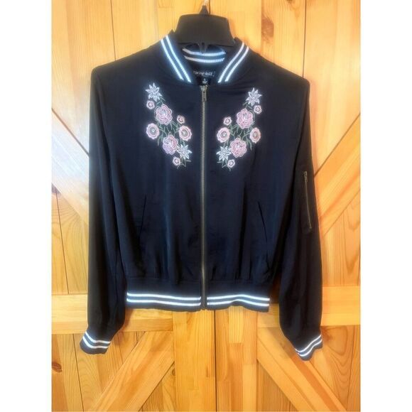 Living Doll Los Angeles Womens Zip Up Jacket Size Small Floral (4159) - Picture 1 of 5